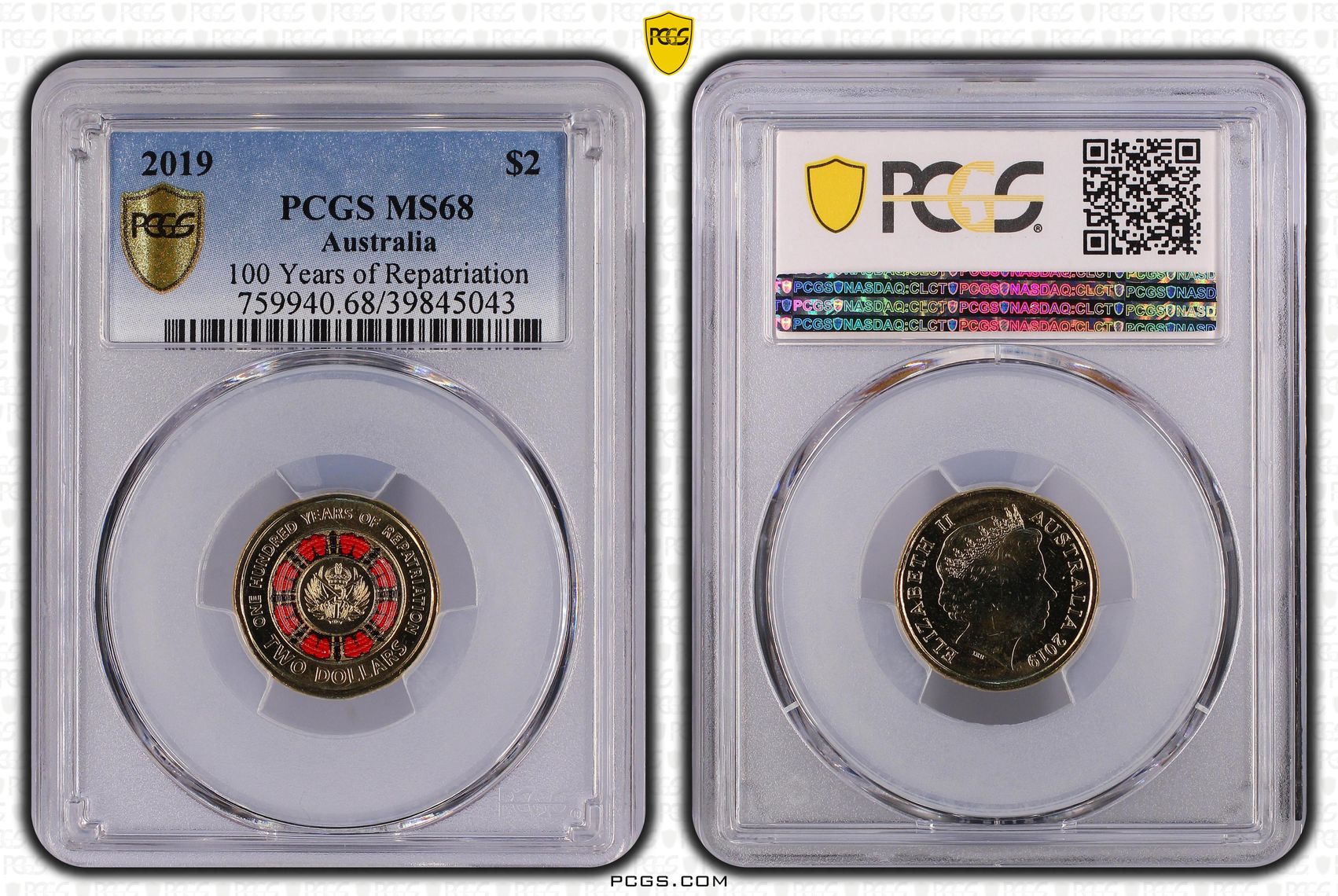 100 Years of Repatriation - Colorized, Two Dollar, 2019, PCGS MS68