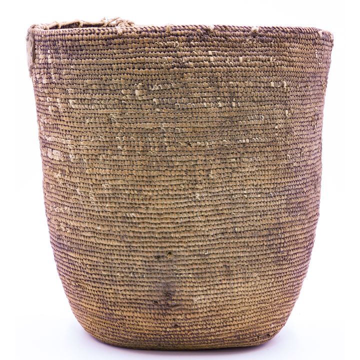 Antique Salish Large Indian Hard Basket
