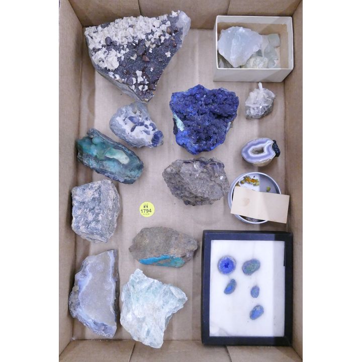 Box Mineral Specimens- Turquoise Etc