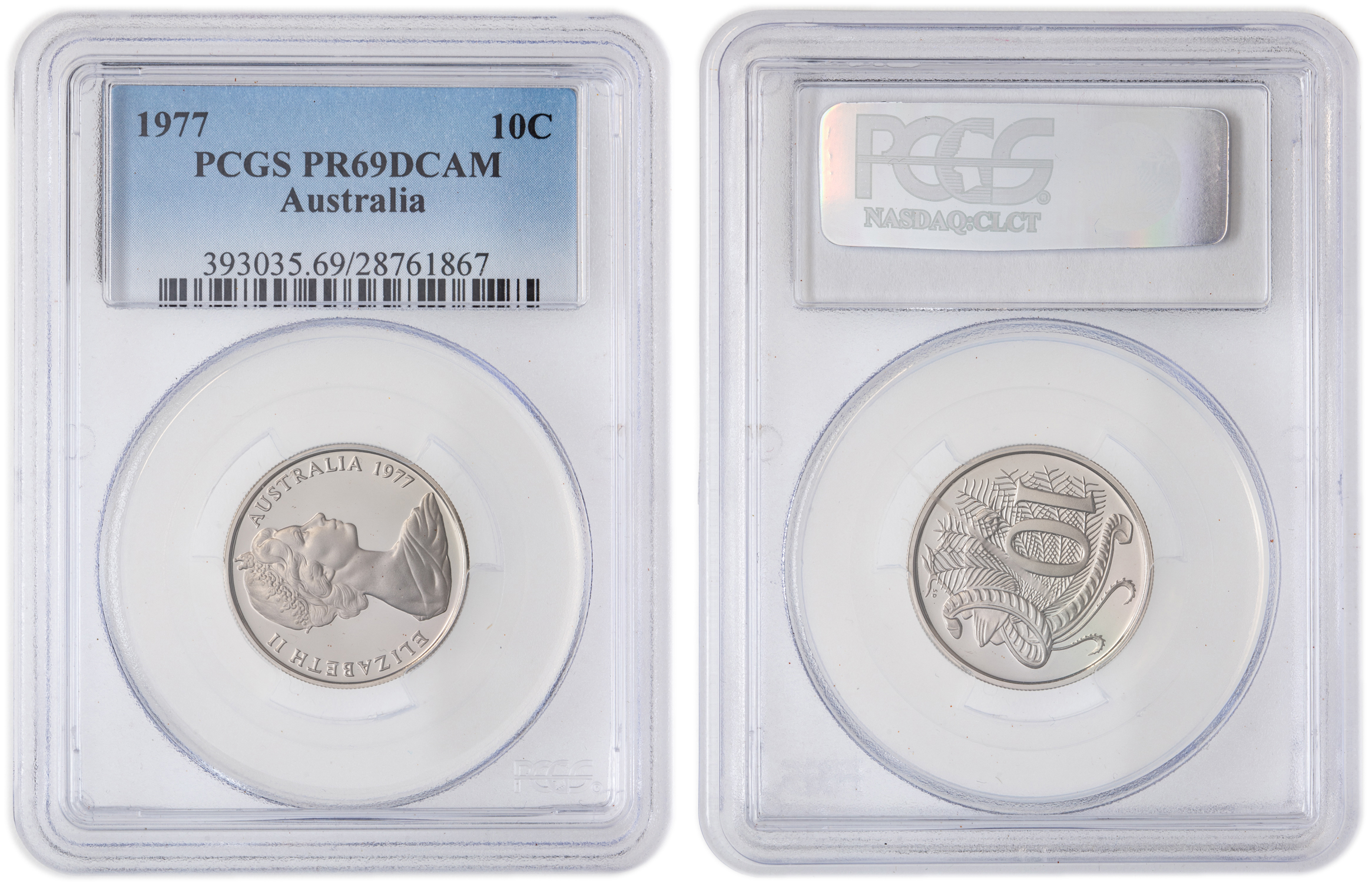 Elizabeth II, Ten Cent, 1977, PCGS PR69DCAM