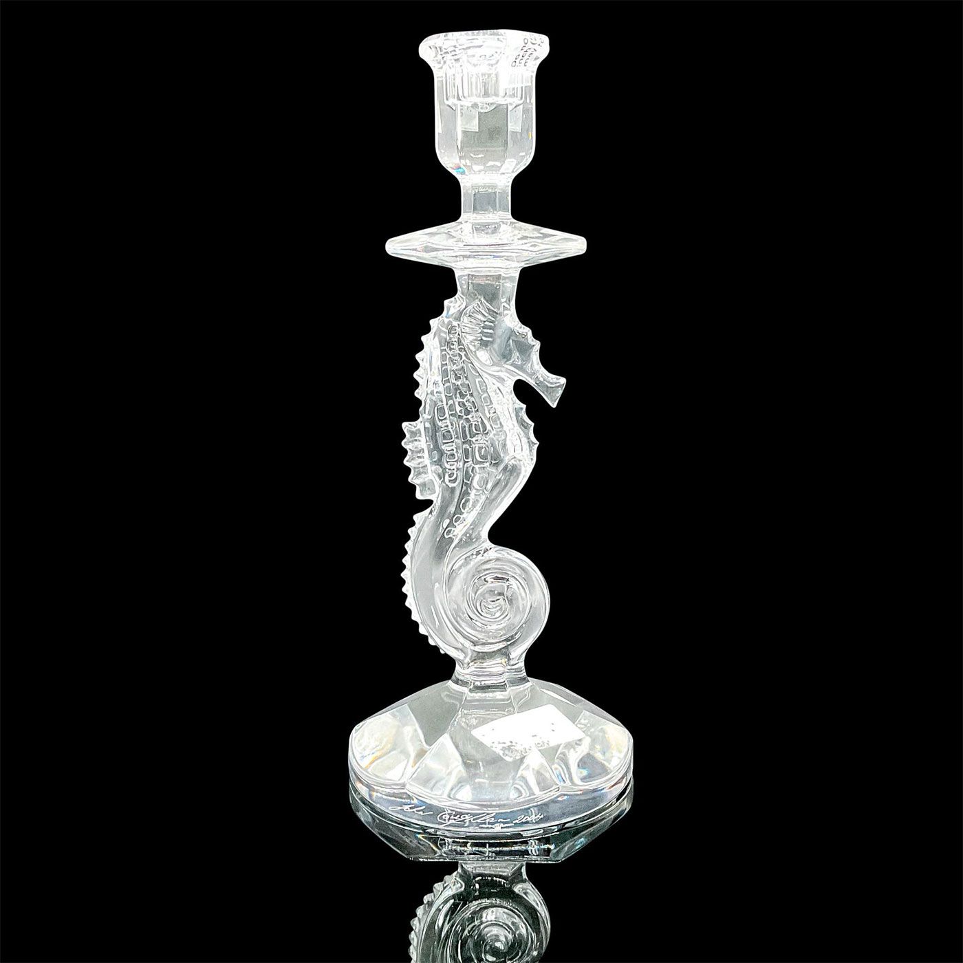 Waterford Crystal Seahorse Candlestick Holder Lion and Unicorn