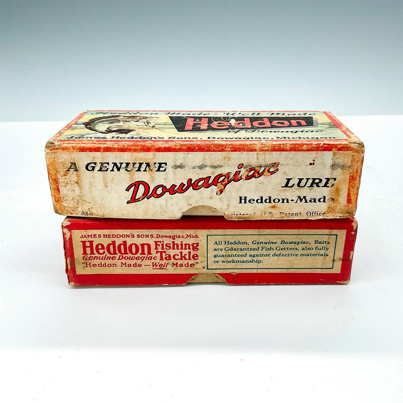 2pc Vintage Heddon Lure Boxes, Box Only