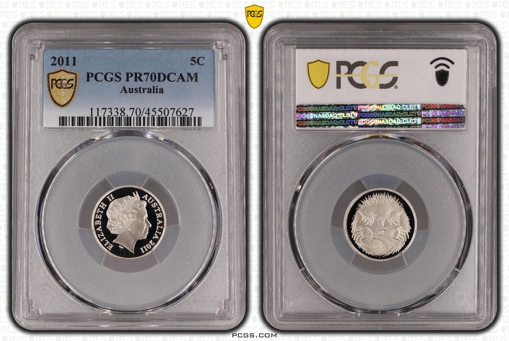 Elizabeth II, Five Cent, 2011, PCGS PR 70DCAM