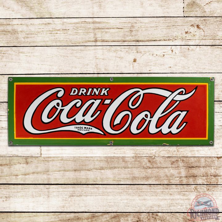 Fantastic Drink Coca-Cola "Trademark in Tail" Single Sided Porcelain Sign