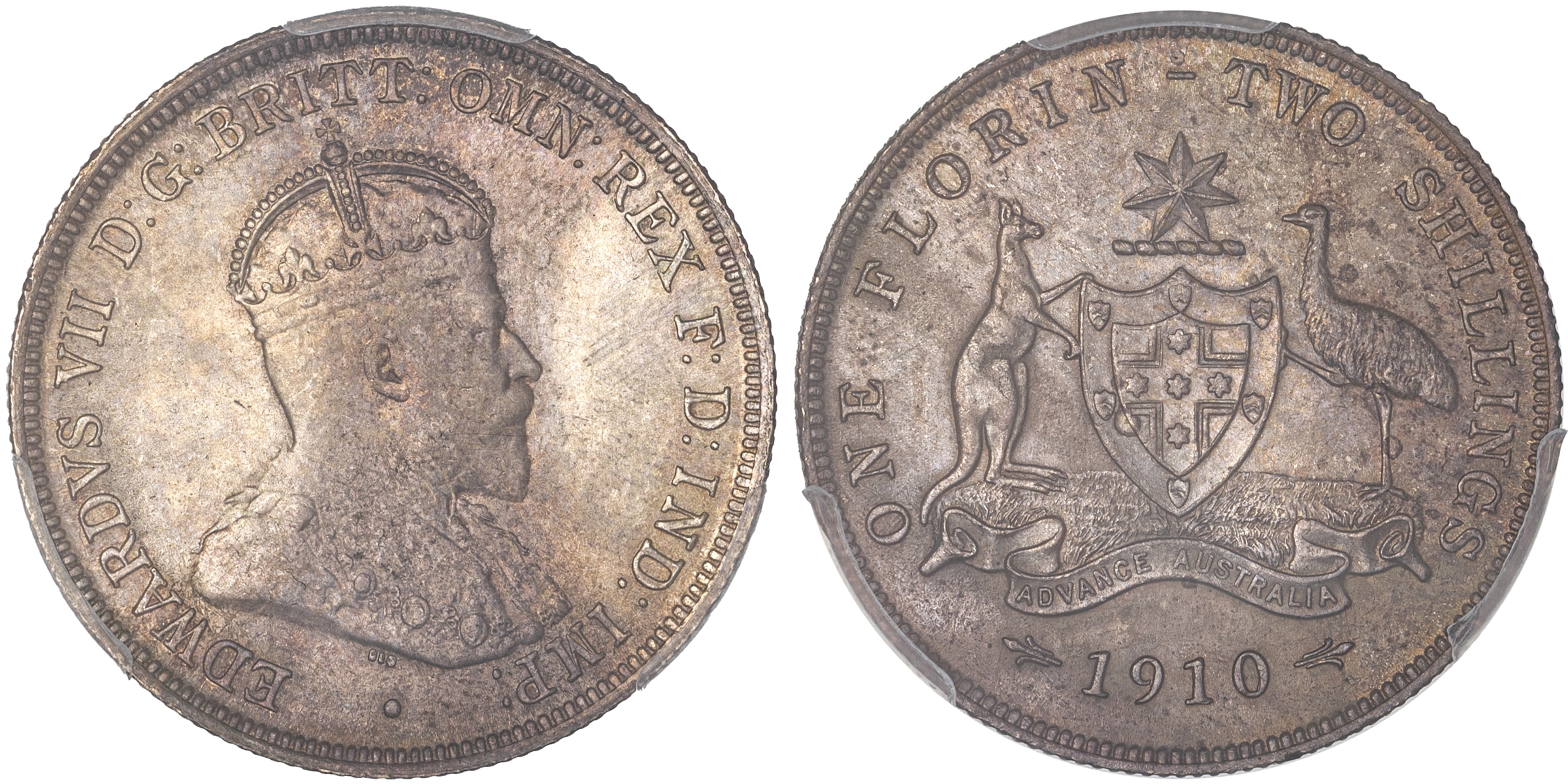 Edward VII, Florin, 1910, PCGS MS64