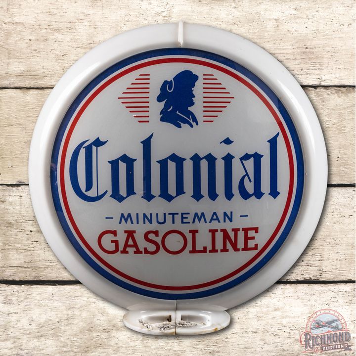 Complete 13.5" Colonial Minuteman Gasoline Gas Pump Globe