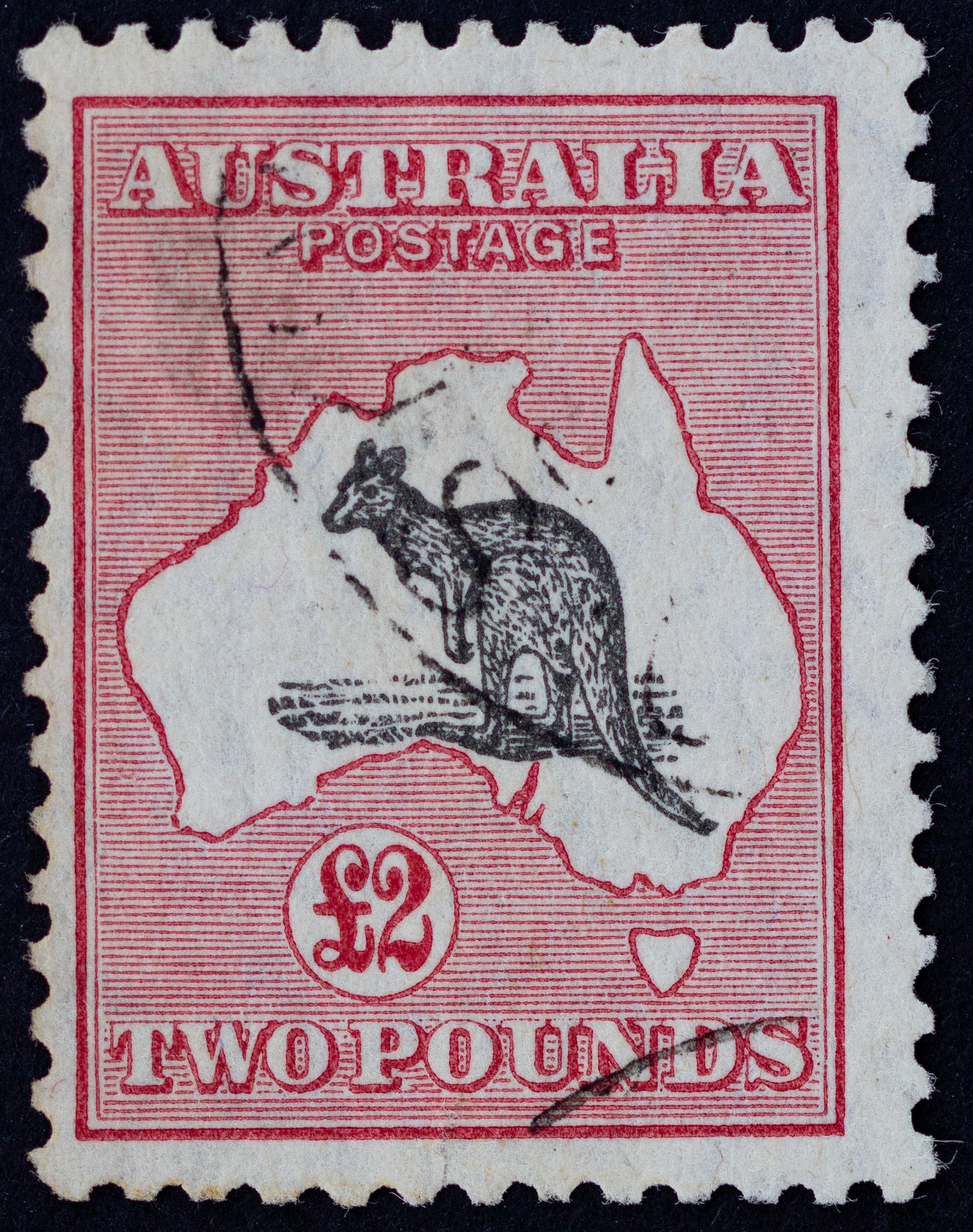 396 · Small Multiple Watermark, Two Pounds, 1929, Fine