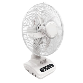 12 Rechargeable Oscillating Desk Fan With AC/DC Dual Function LED Light Battery Fan | INPUT DAMAGED / NOT TESTED