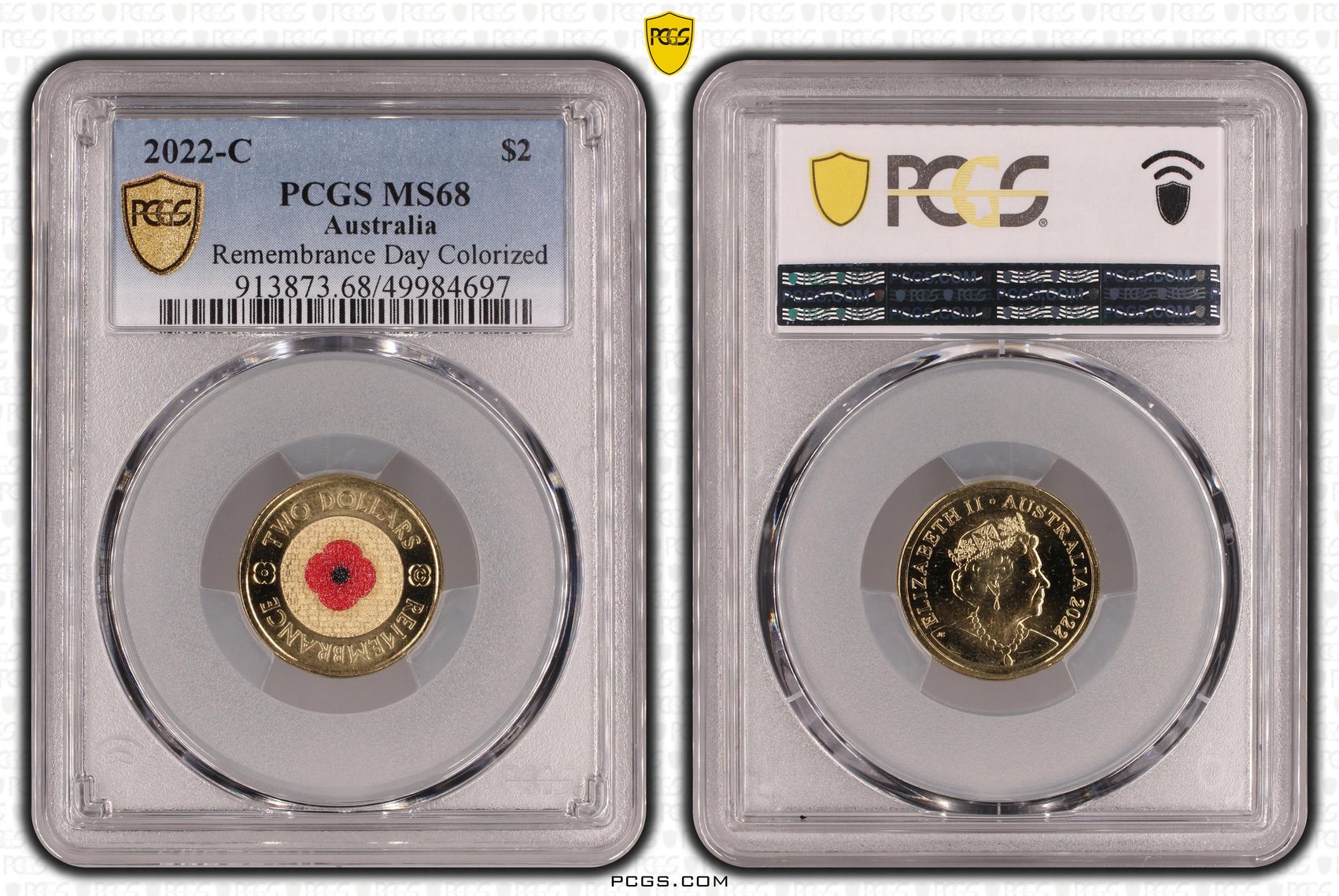 Remembrance Day Colorized , Two Dollar, 2022-C, PCGS MS68
