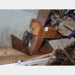Vintage Kenmore Sewing Machine Cabinet with Some Accessories