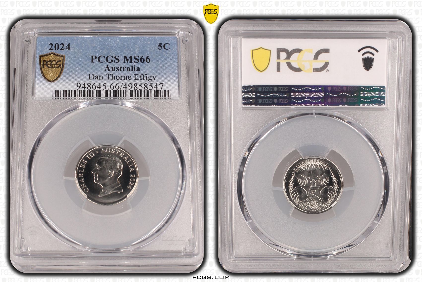 Dan Thorne Effigy , Five Cent, 2024, PCGS MS66