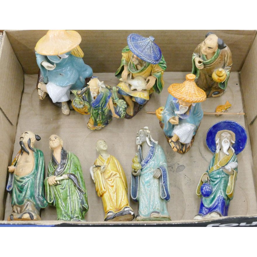 Box Old Chinese Mudmen Figures
