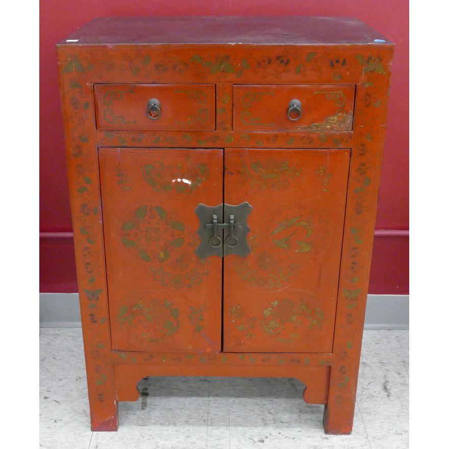 Chinese Coromandel Small Cabinet 33.5''x23''x14.5''