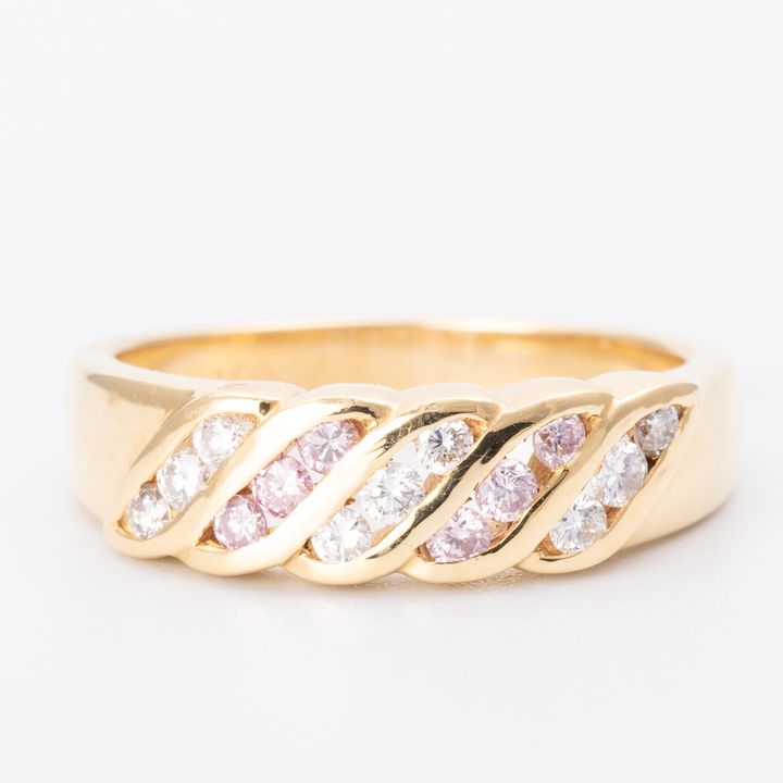 Pink & White Diamond Dress Ring 18ct