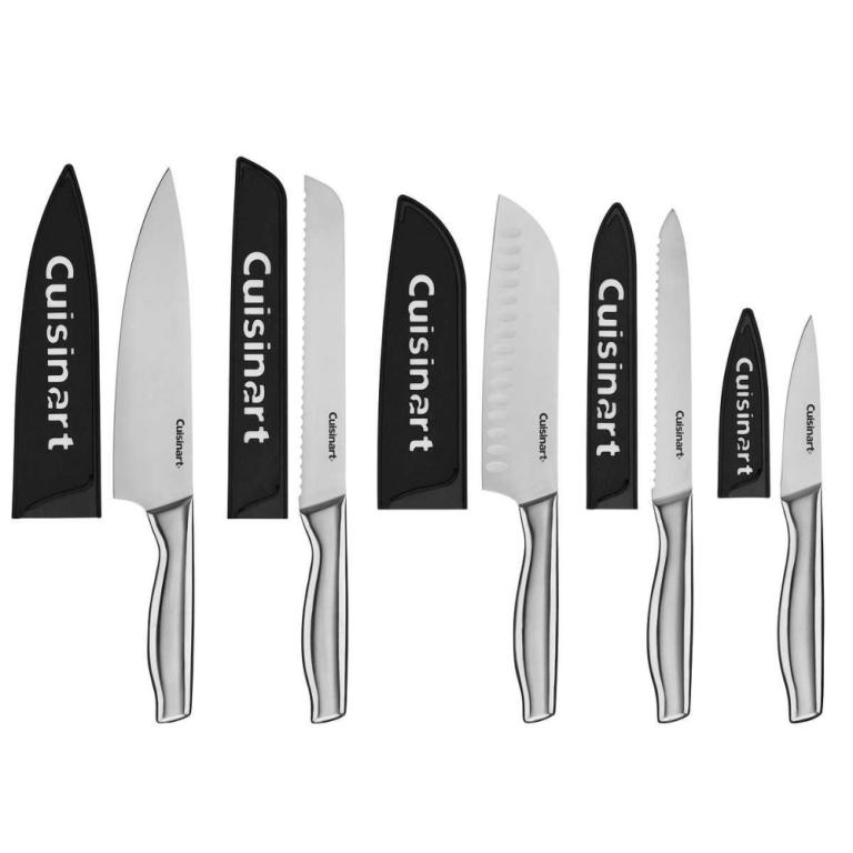 Biddergy - Worldwide Online Auction and Liquidation Services - New Cuisinart  (set of 5) Stainless Knives With Sheath