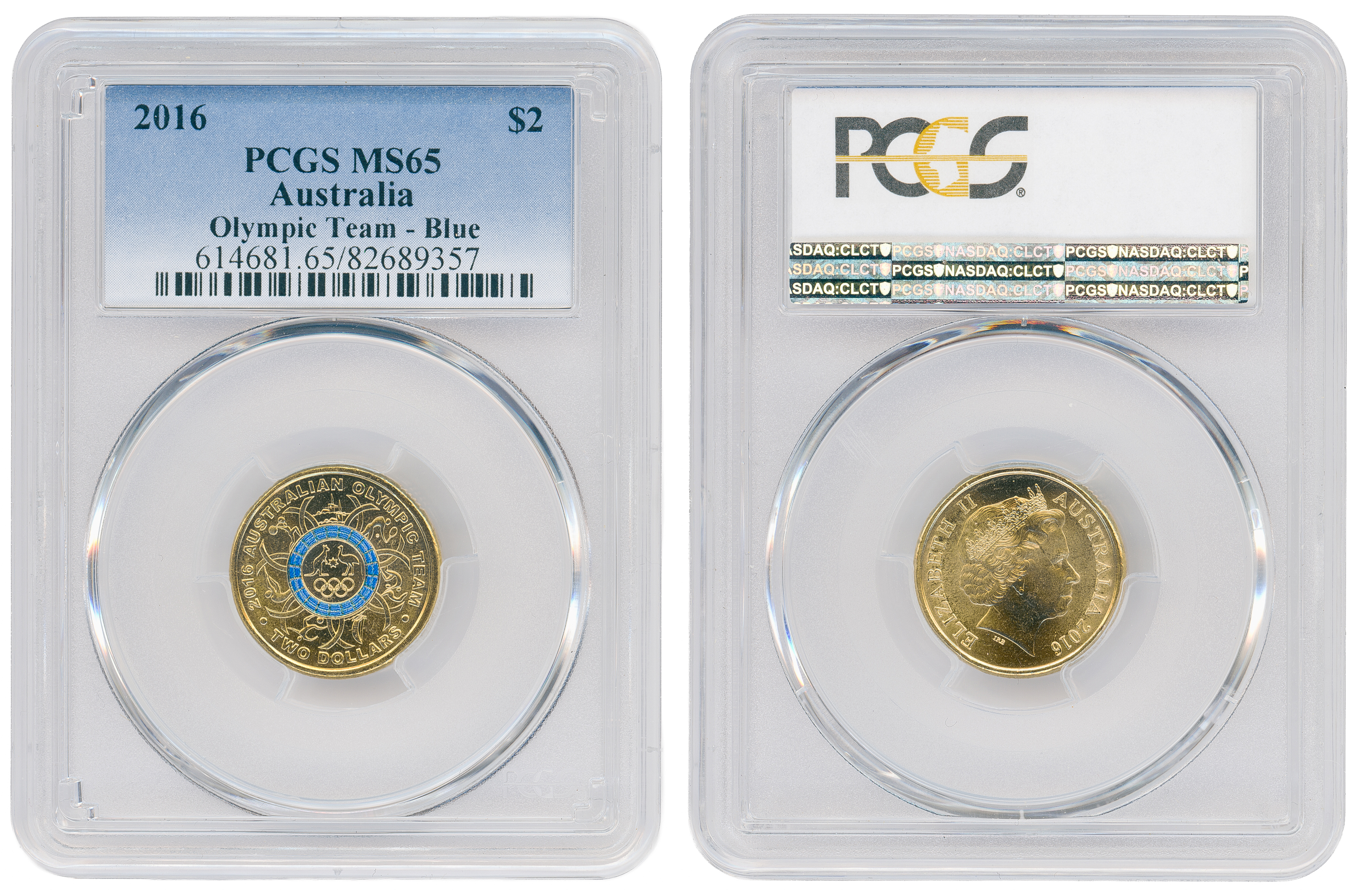 Olympic Team - Blue, Two Dollar, 2016, PCGS MS65