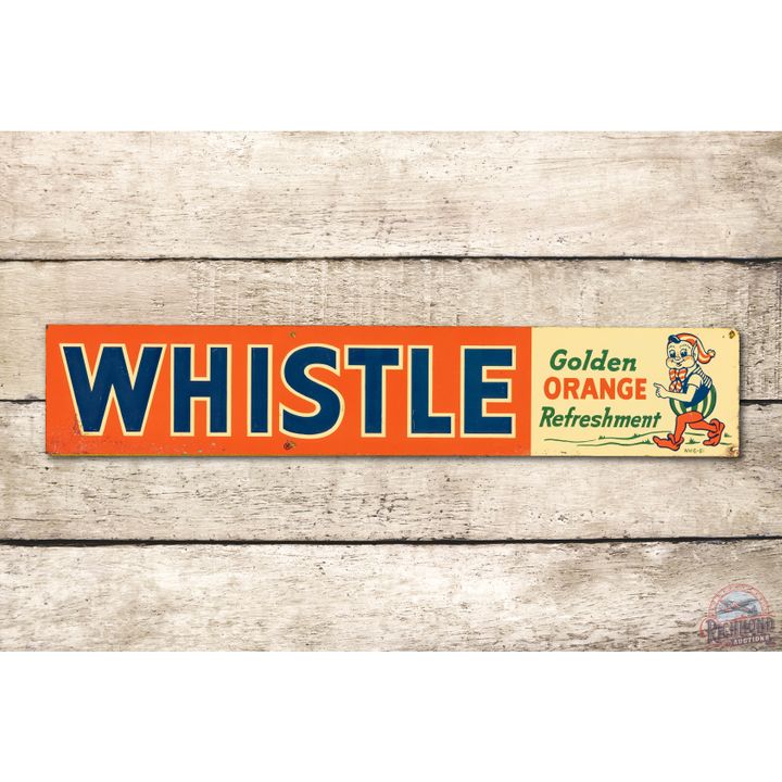 Whistle "Golden Orange Refreshment" & Elf Metal Tacker Sign TAC 8.25