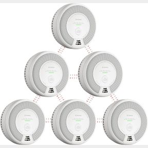 6-PACK X-SENSE WIRELESS INTERCONNECTED COMBINATION SMOKE AND CARBON MONOXIDE DETECTOR, 10-YEAR BATTERY POWERED FIRE AND CO ALARM,