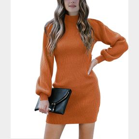G&Y WOMEN TURTLENECK LONG SLEEVE KNIT - SLIM SWEATER BODYCON MINI SWEATER DRESS SZ XL