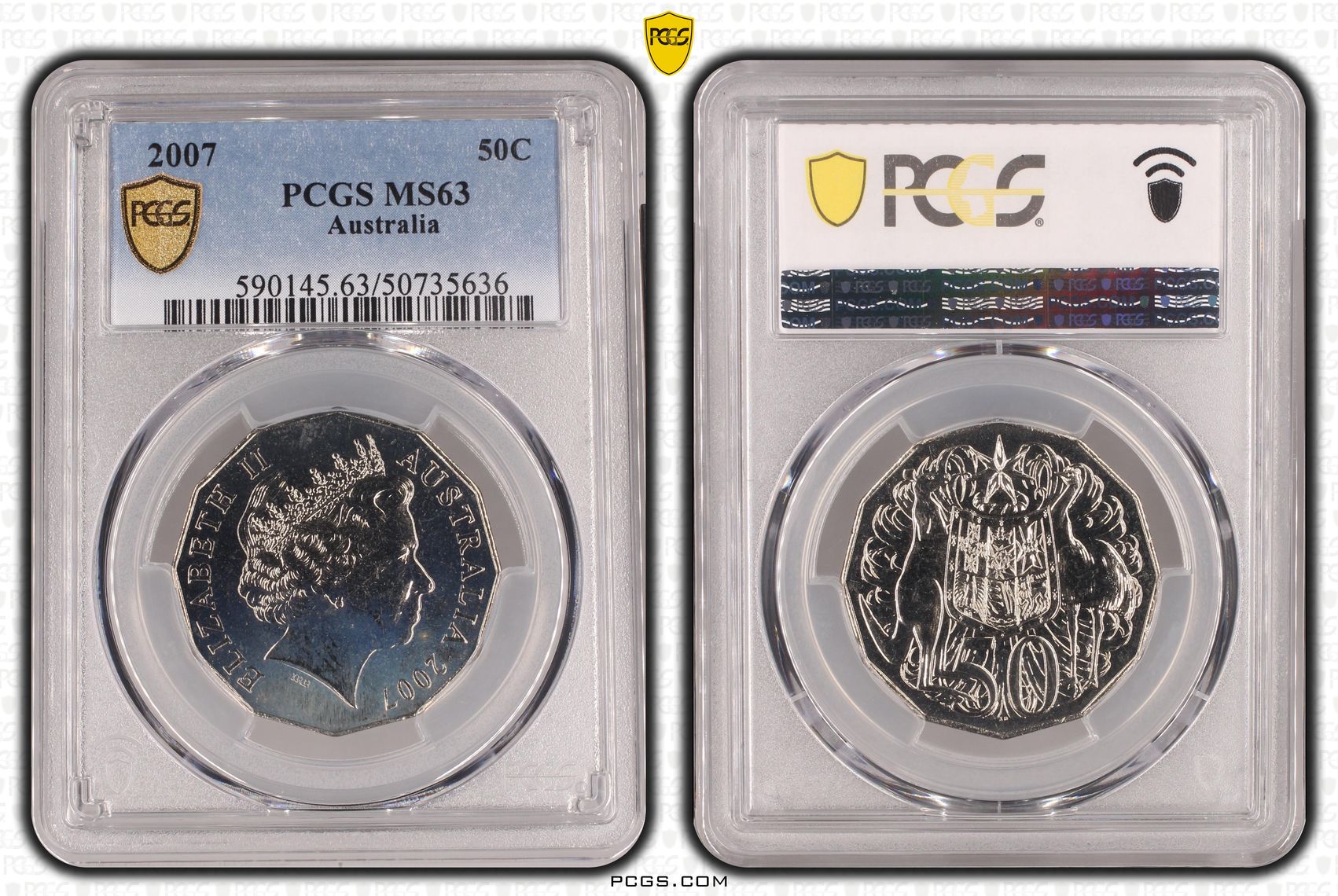 Fifty Cent, 2007, PCGS MS63