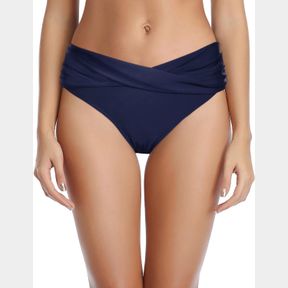TEMPT ME WOMEN TWIST BIKINI BOTTOM MODERATE HIGH CUT BATHING SUIT BOTTOMS RUCHED SWIMSUIT BOTTOM