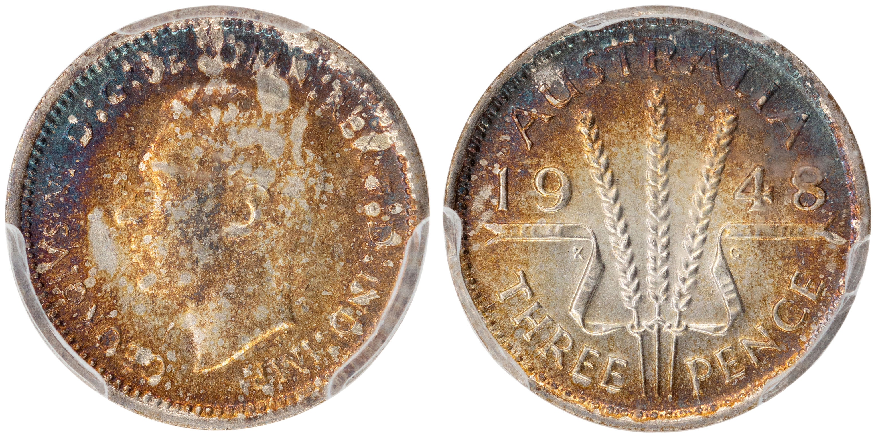 George VI, Threepence, 1948, PCGS MS 65