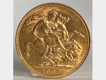 1907 EDWARD VII LONDON MINT GOLD SOVEREIGN