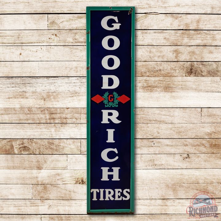 Goodrich Tires Vertical Porcelain Sign w/ Logo