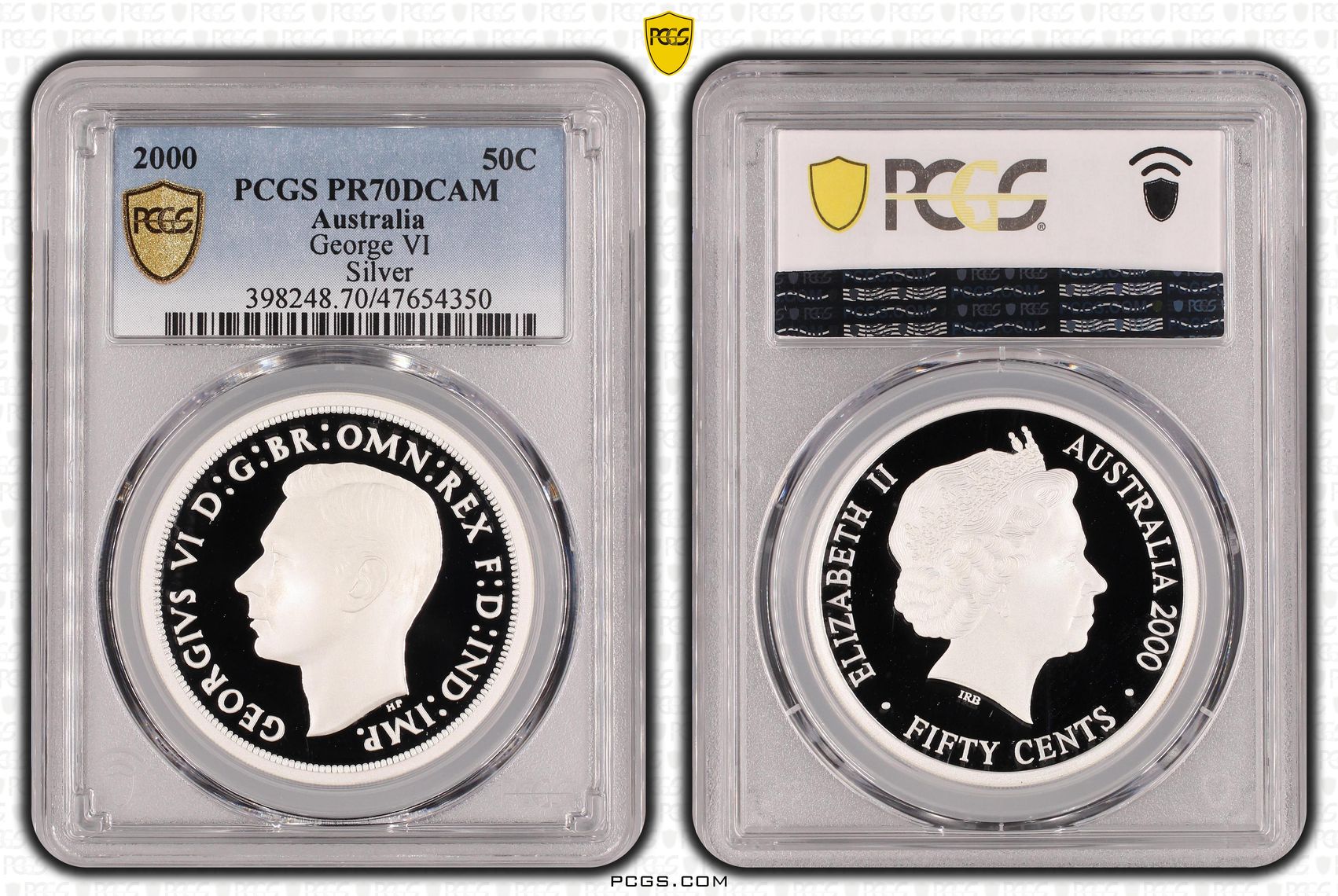 Elizabeth II, George VI, Fifty Cent, 2000, PCGS PR70DCAM
