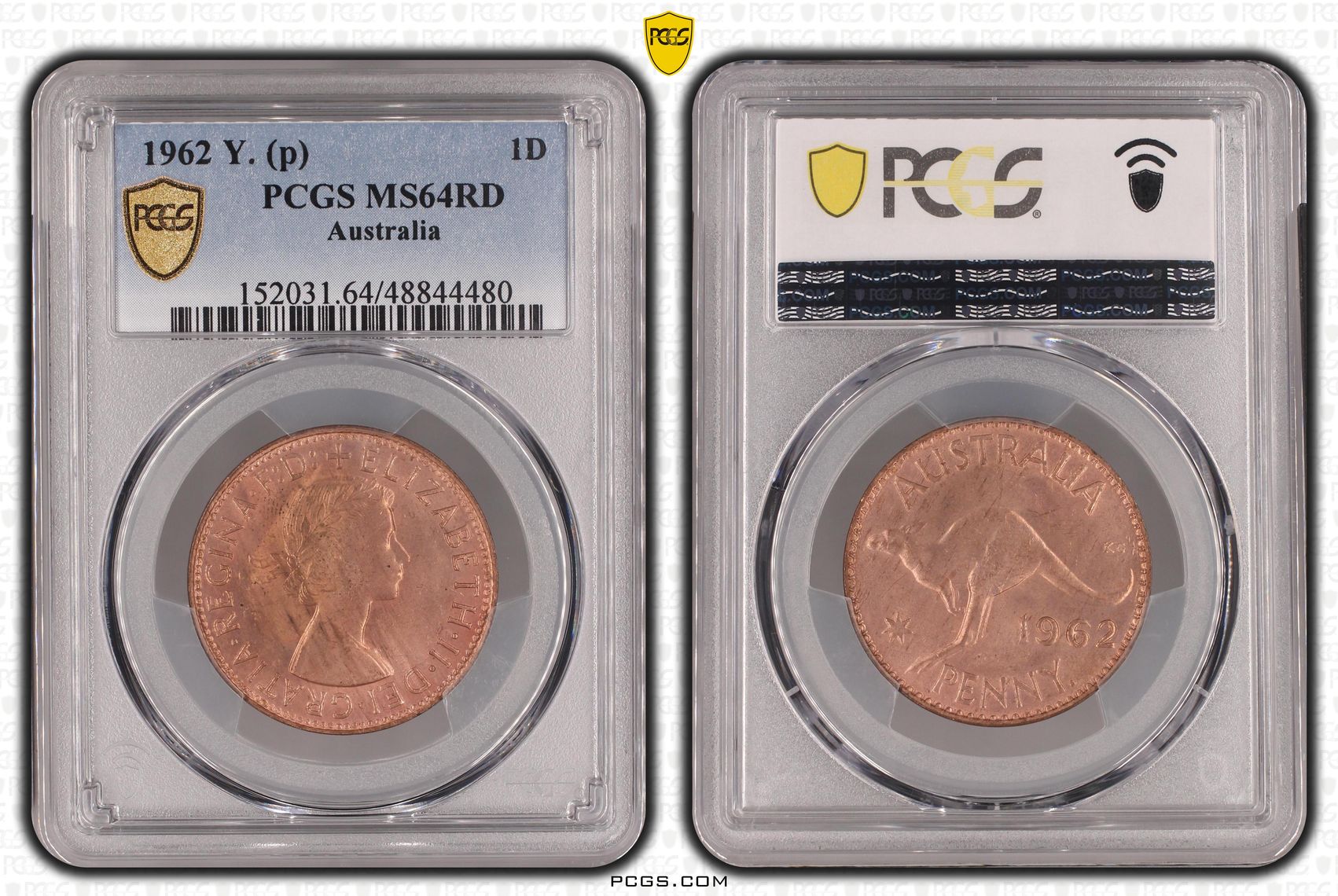 Elizabeth II, Penny, 1962-Y., PCGS MS64RD