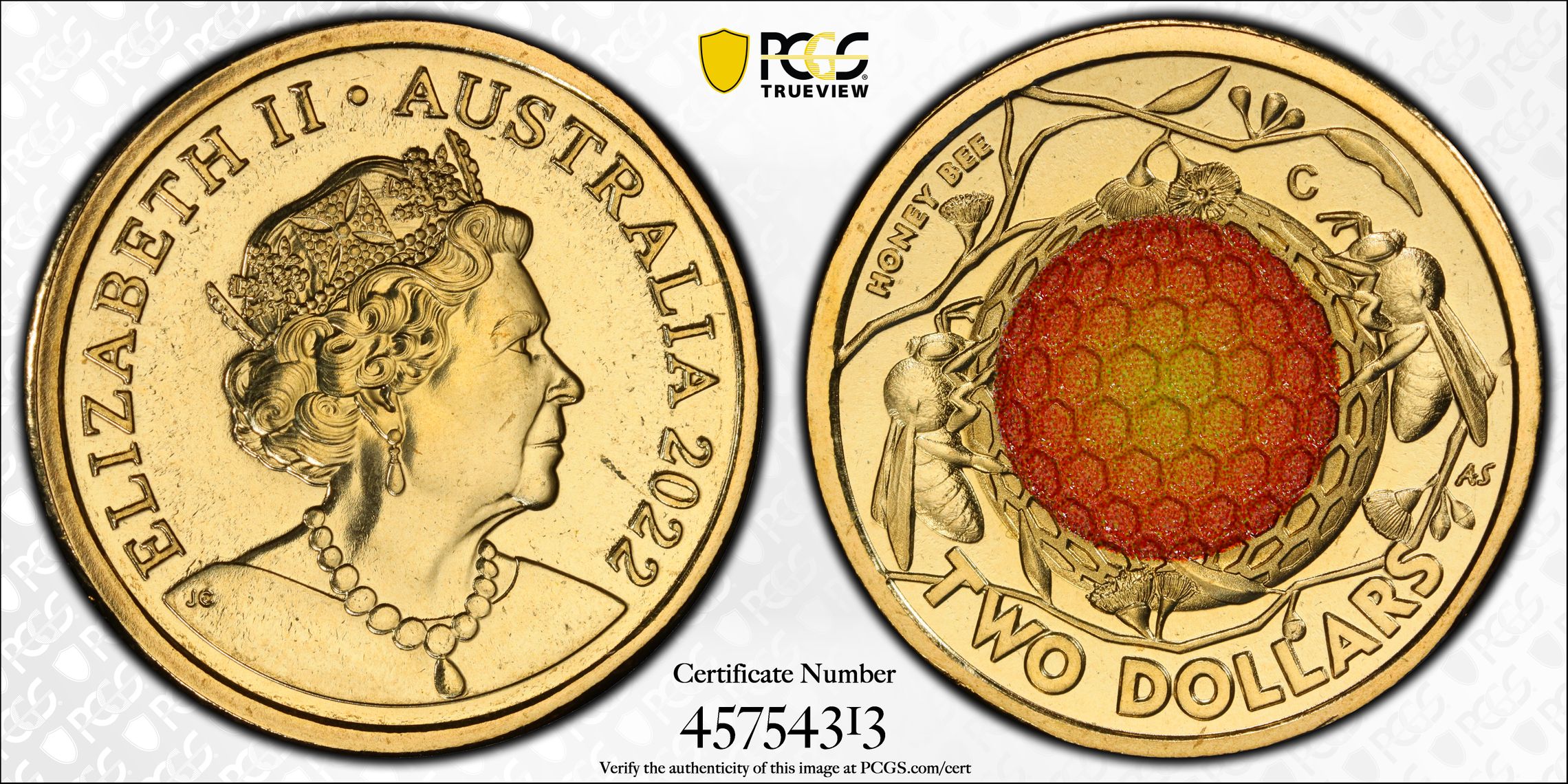 Honey Bee, Two Dollar, 2022-C, PCGS MS68