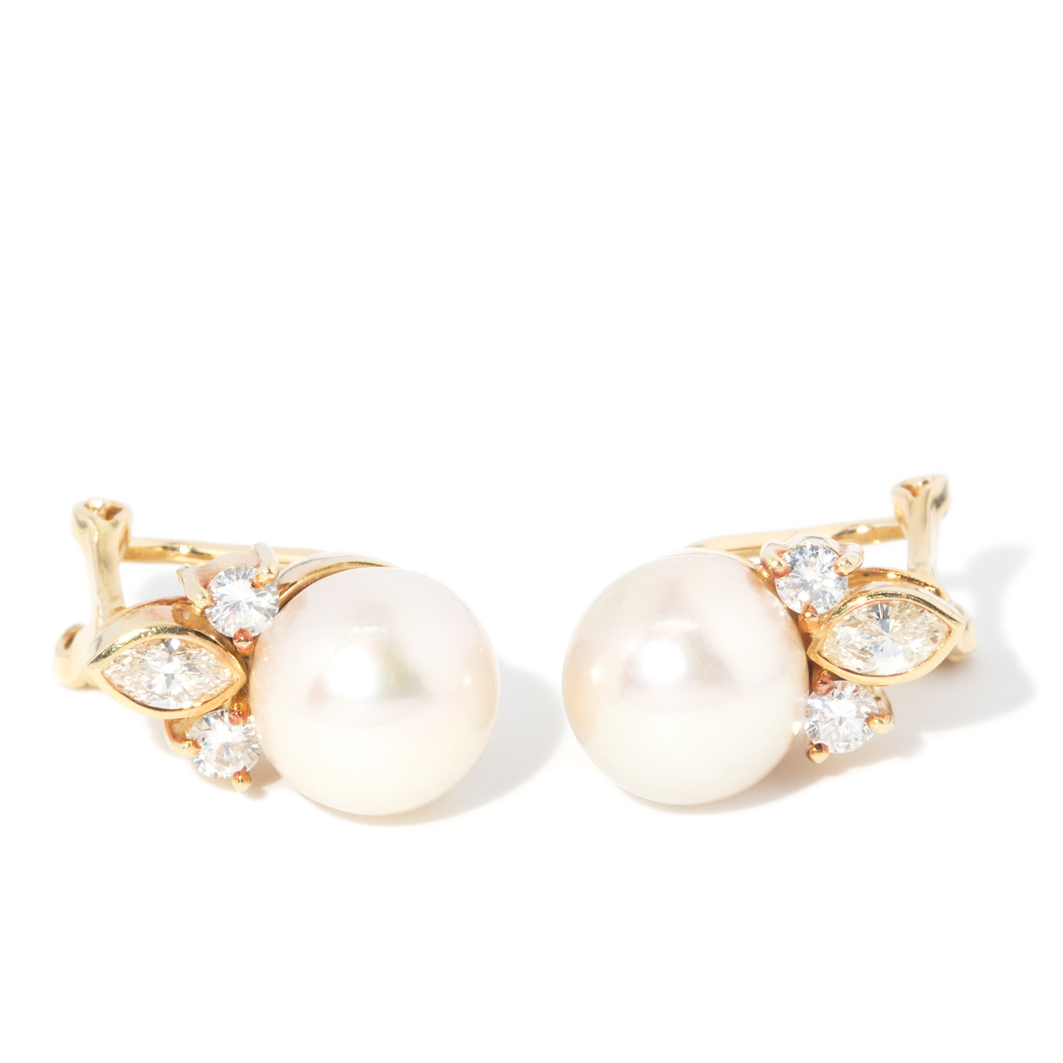 South Sea Pearl and Diamond Earrings in 18ct Gold