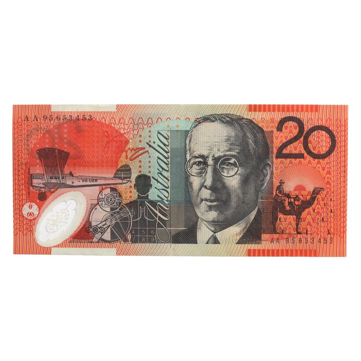 First Prefix - Fraser/Evans, Twenty Dollar, 1994 nearly Uncirculated