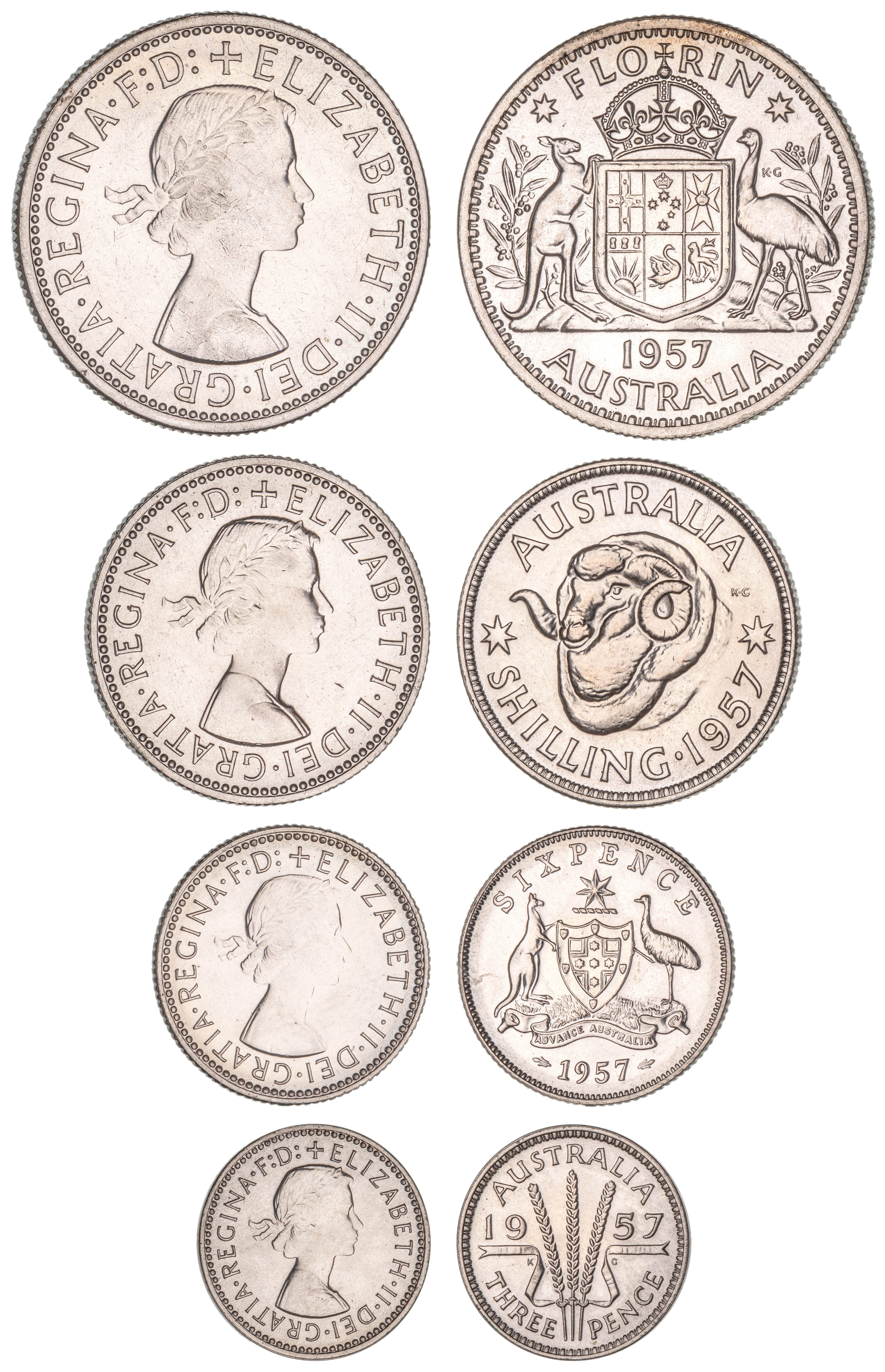 Elizabeth II, Proof Set, 1957, FDC