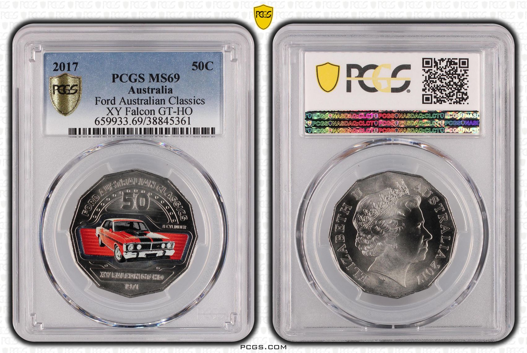 2017 Australia Fifty Cent, 50c Ford Australian Classics - XY Falcon GT-HO PCGS - MS69 -361
