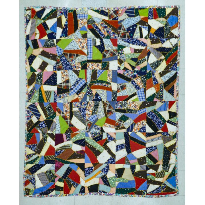 Vintage Patchwork Crazy Quilt 7'4'' x 6'2''