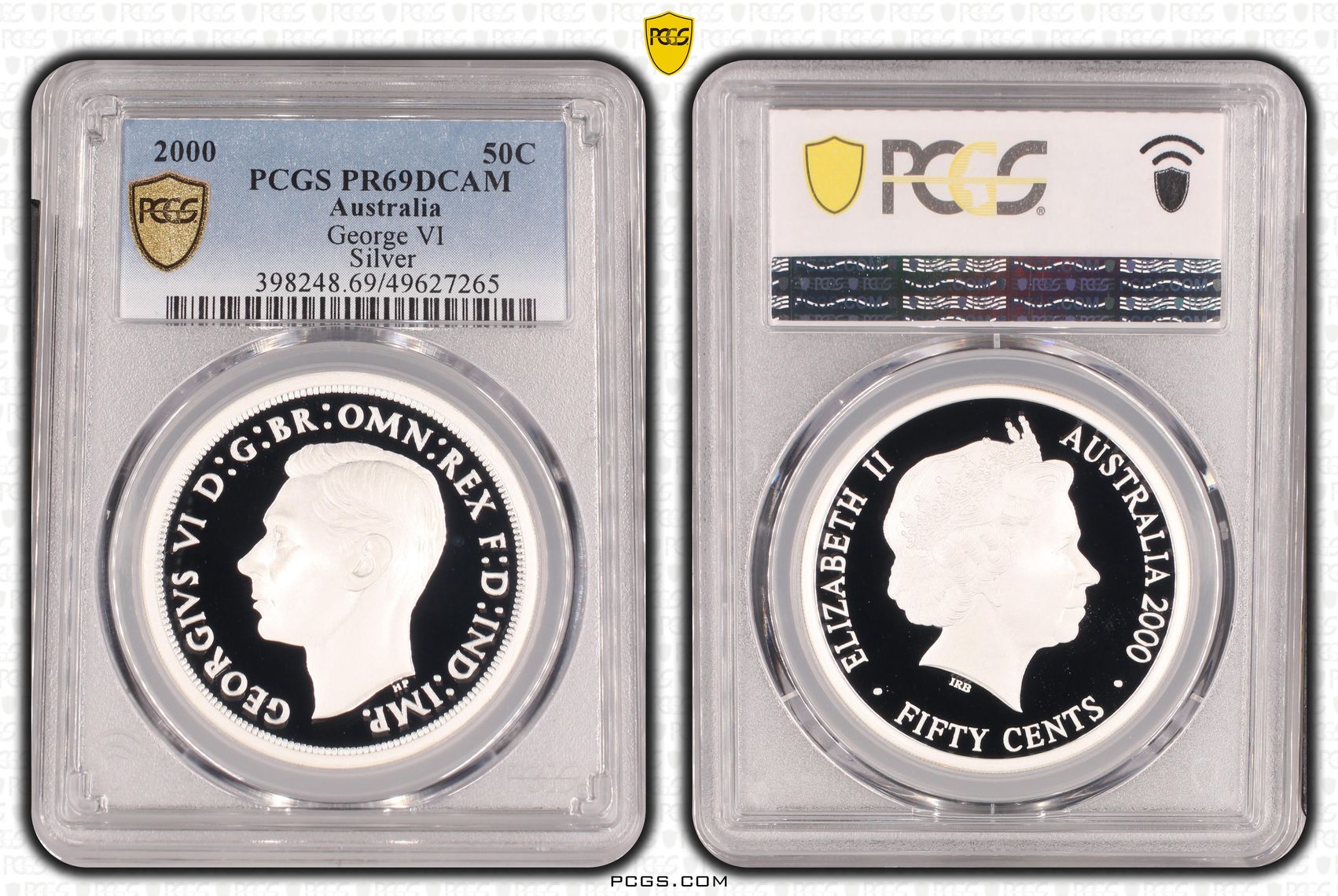 George VI , Fifty Cent, 2000, PCGS PR69DCAM
