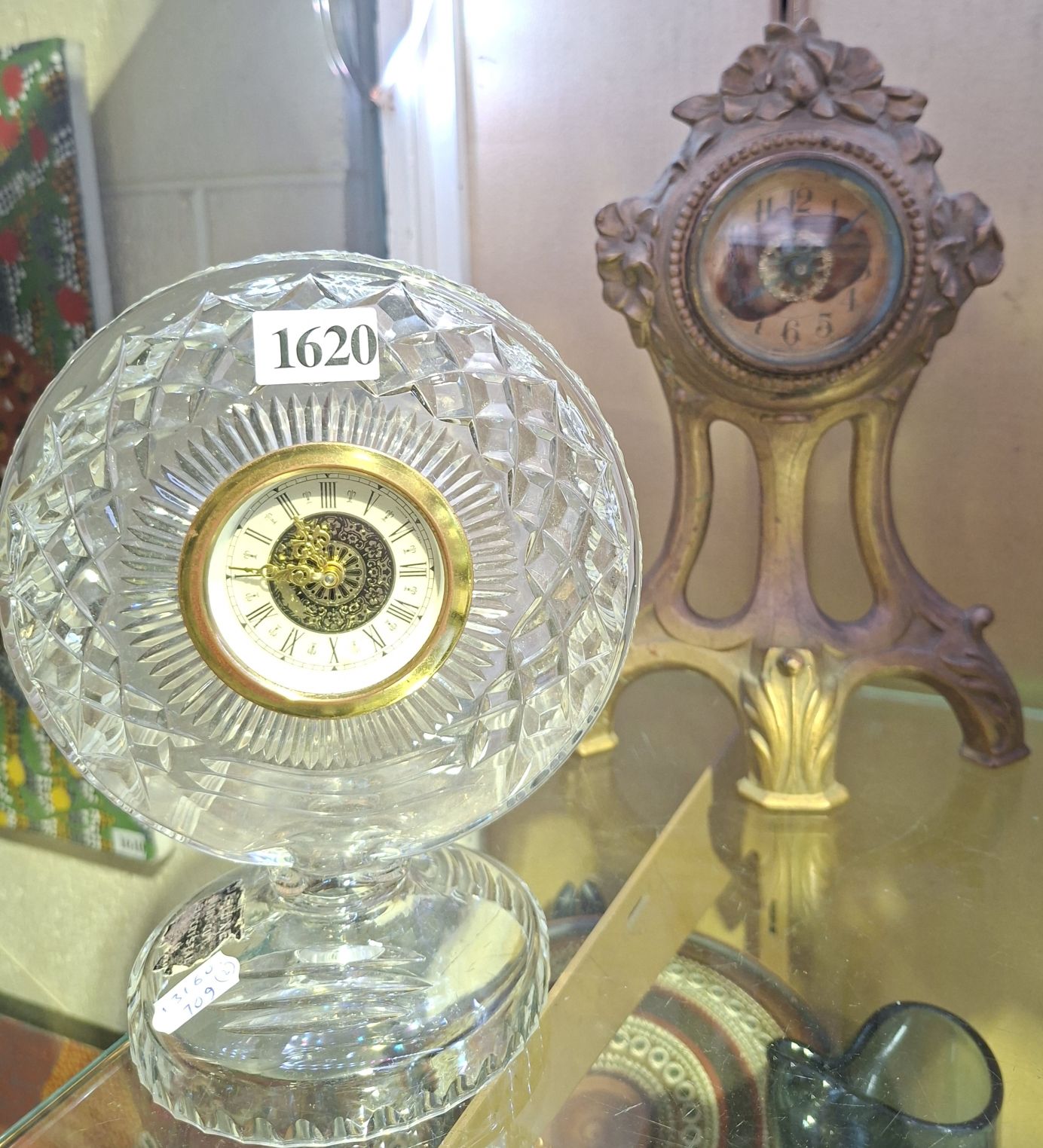 TWO ANTIQUE MANTLE CLOCKS