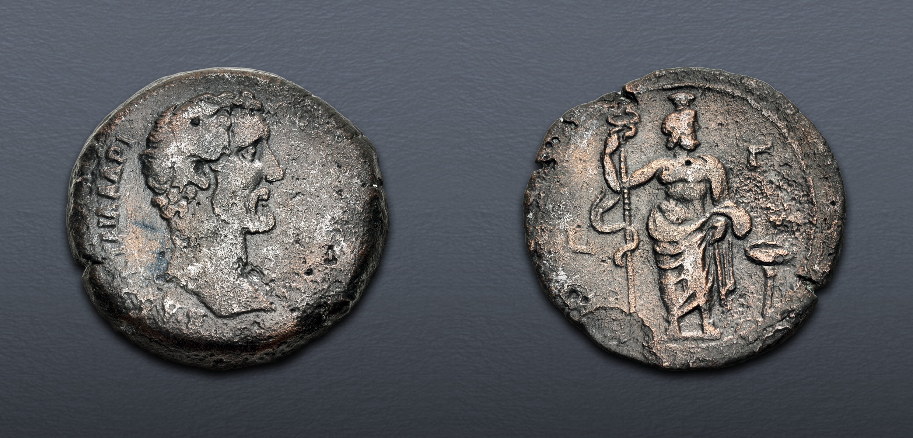 EGYPT, Alexandria. Antoninus Pius. AD 138-161. Æ Drachm (34mm, 21.95 g ...