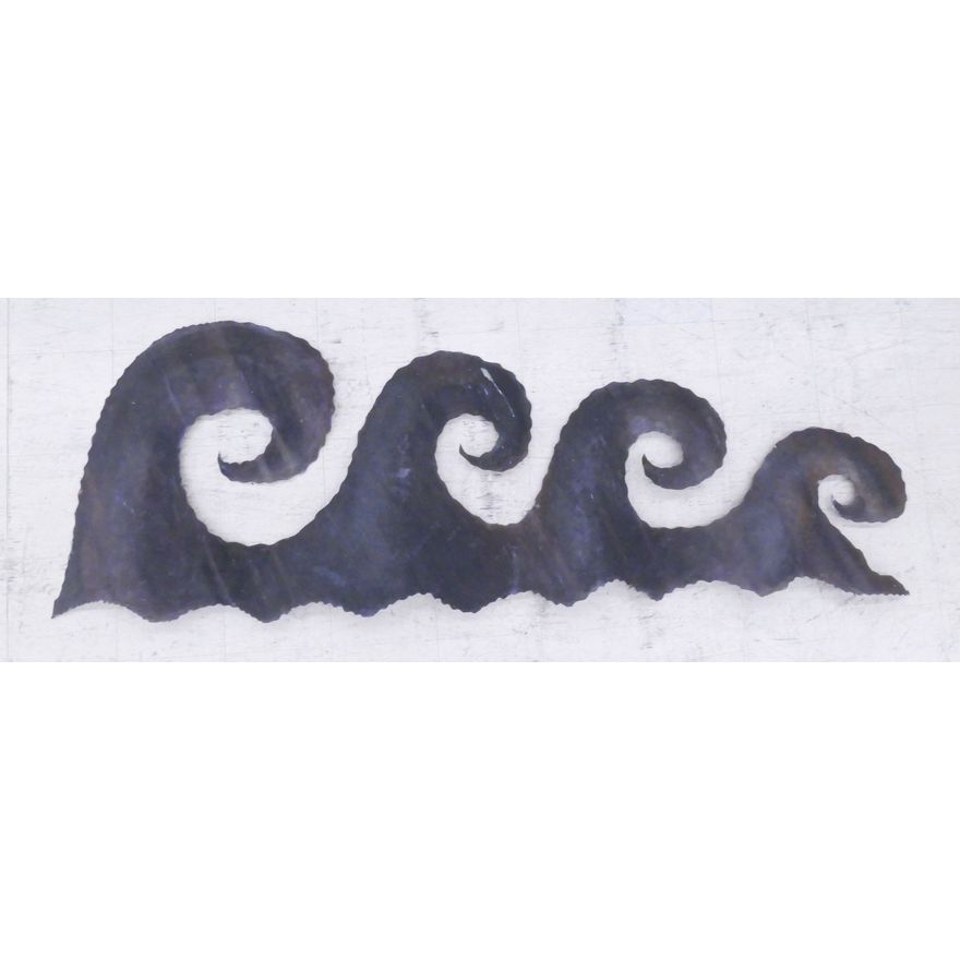 Large Cut Steel Wave Wall Hanging- 38x102" and 4" deep.