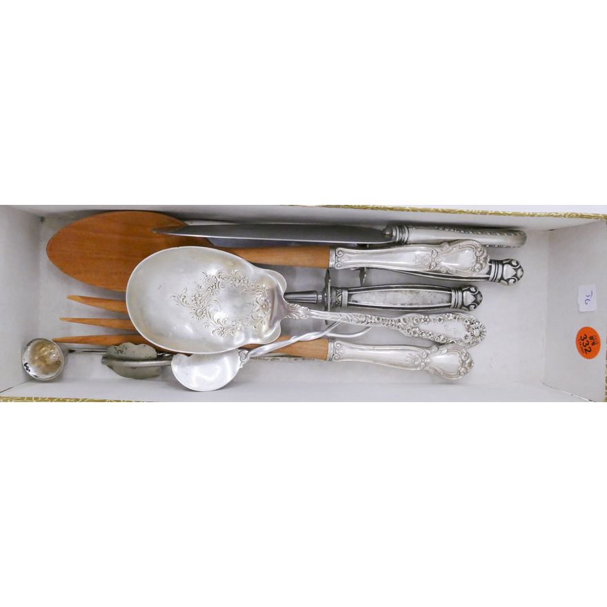Box Sterling Serving Spoon and Filled Handles
