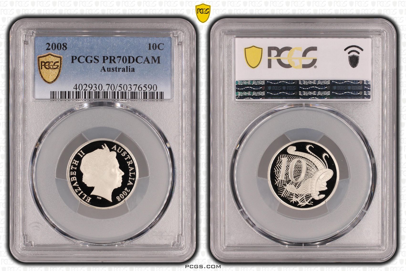 Ten Cent, 2008, Pcgs Pr70dcam