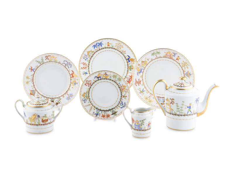 A Le Tallec Cirque Chinois Porcelain Dinner Service