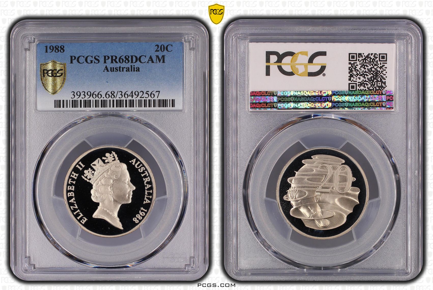 Twenty Cent, 1988, PCGS PR68DCAM