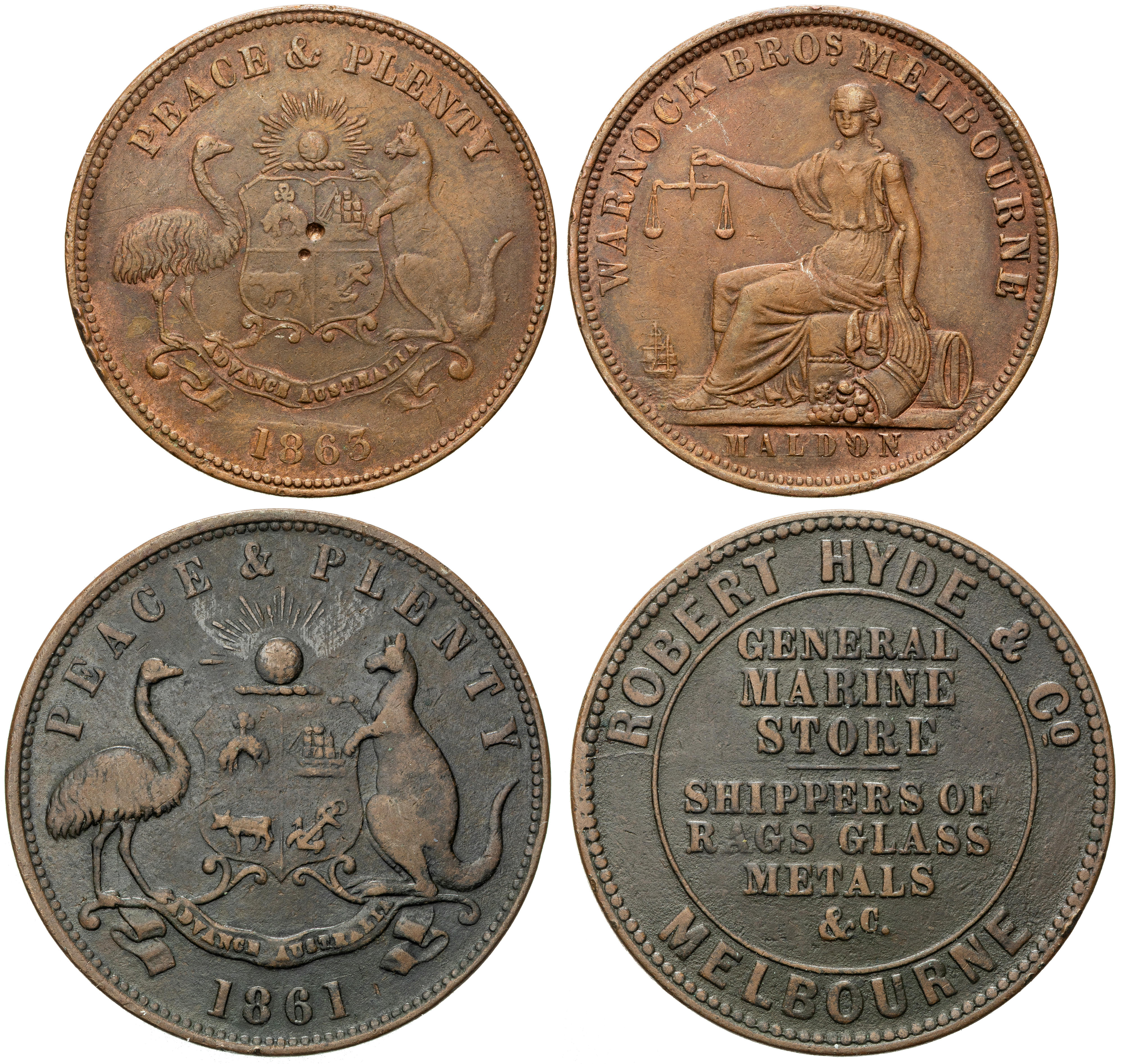 Penny, 1861 - 1863, F - gF