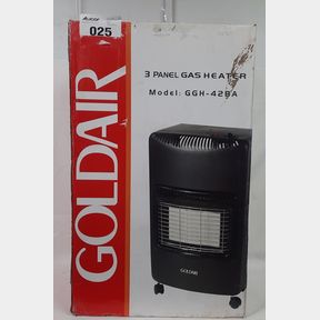 GOLDAIR - 3 PANEL GAS HEATER WITH REGULATOR AND WHEELS - BLACK - GGH-42BA