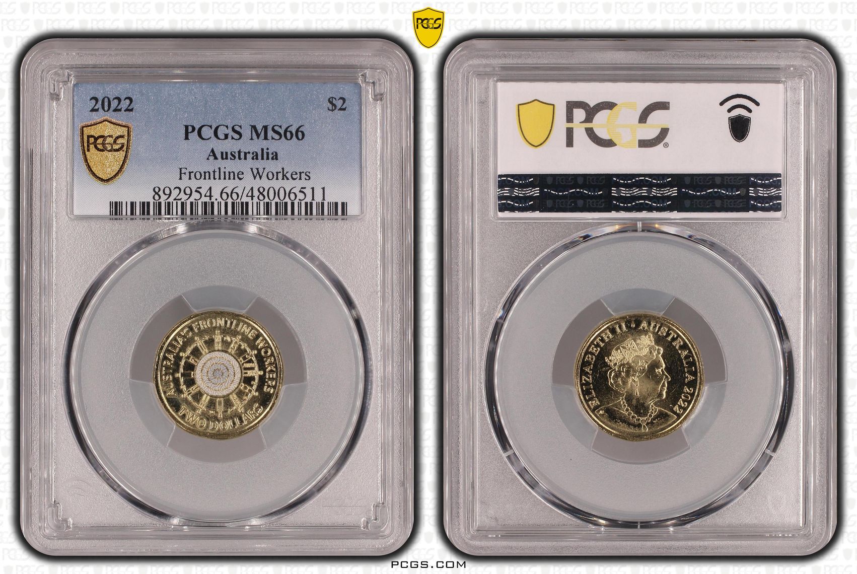 Frontline Workers Colourised, Two Dollar, 2022, PCGS MS66