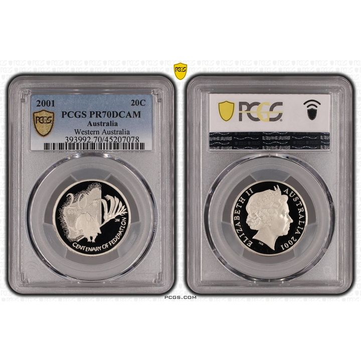 Elizabeth II, Western Australia, Twenty Cent, 2001, PCGS PR 70DCAM