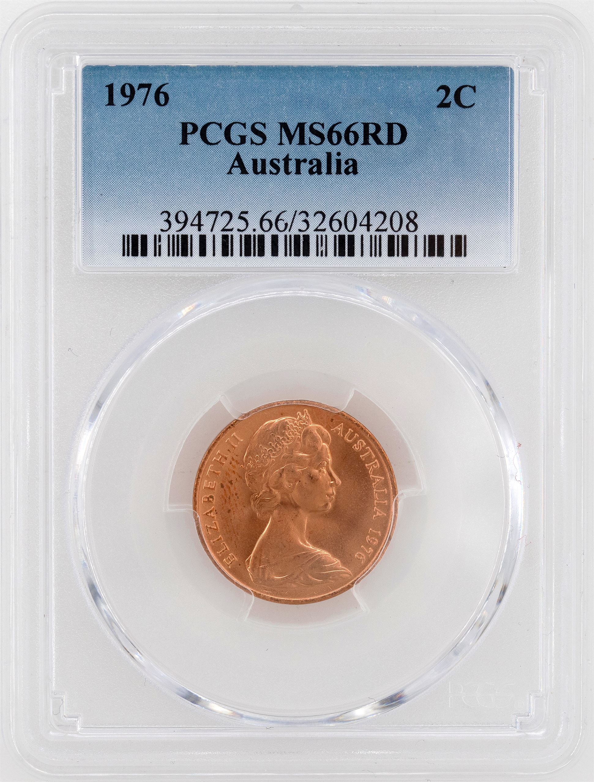 1976 Australia Two Cent, 2c PCGS - MS66RD -208