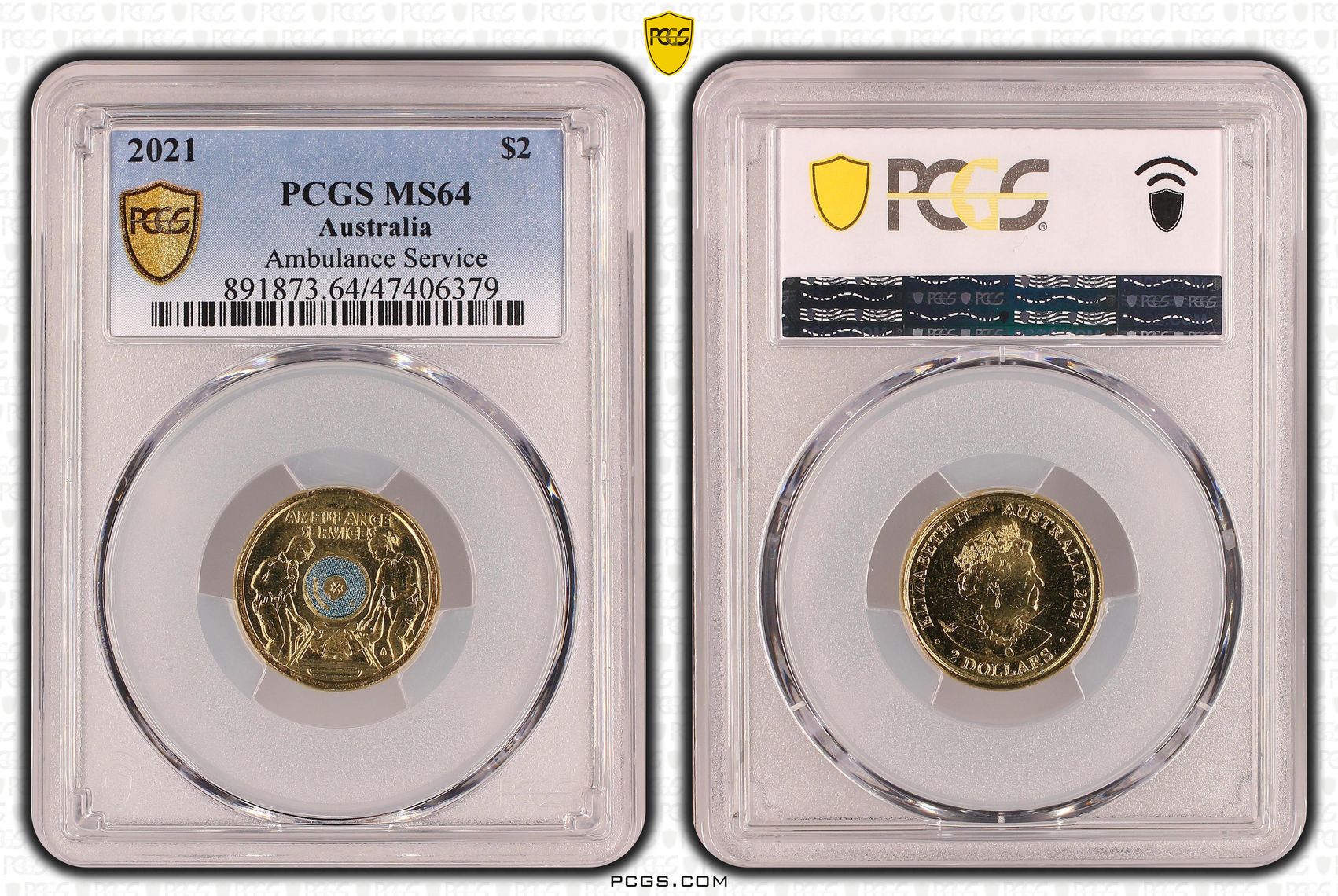Ambulance Service, Two Dollar, 2021, PCGS MS 64